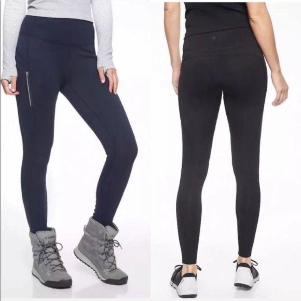 Athleta Primaloft Ridge Navy Fleece Leggings